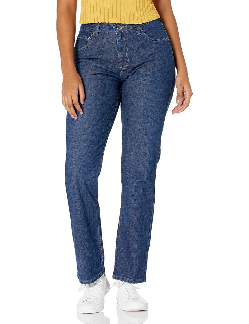 Riders by Lee Indigo Women's Relaxed Fit Straight Leg Jean,Patriot Blue,12 Petite - Image 1